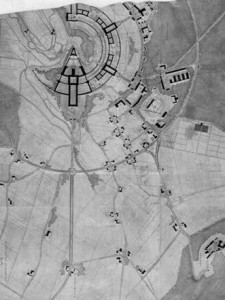 l piano costruttivo del castello di Wewelsburg a forma di Lancia di Longino